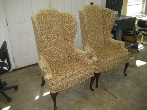 Wingback Chair Upholstery With Velour Fabric