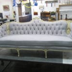 Antique Gray and Gold Couch Upholstery