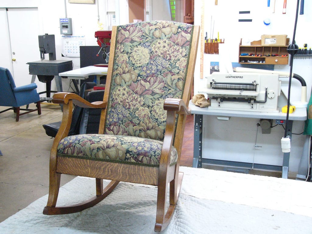 Antique Rocking Chair with Flower Pattern