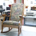 Antique Rocking Chair with Flower Pattern