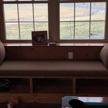 Window Seat Build to Suit With Comfortable Upholstered Cushion