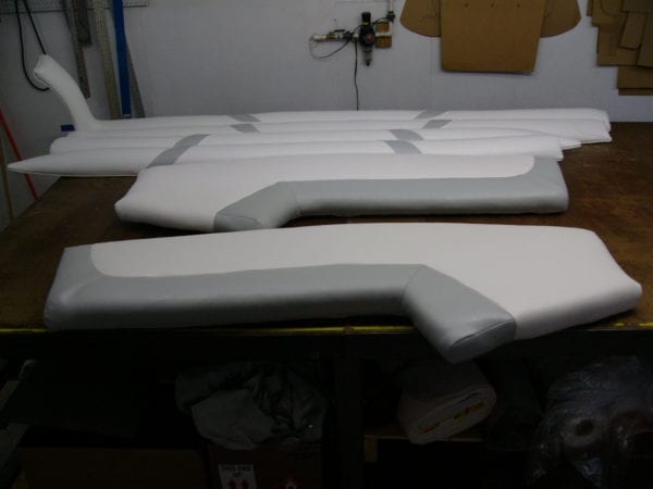 White and Gray Marine Upholstery Side Panels - Myerstown PA