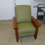 Green Leather Chair Reupholstered