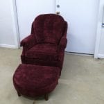 Mid century chair and ottoman with coil spring restoration