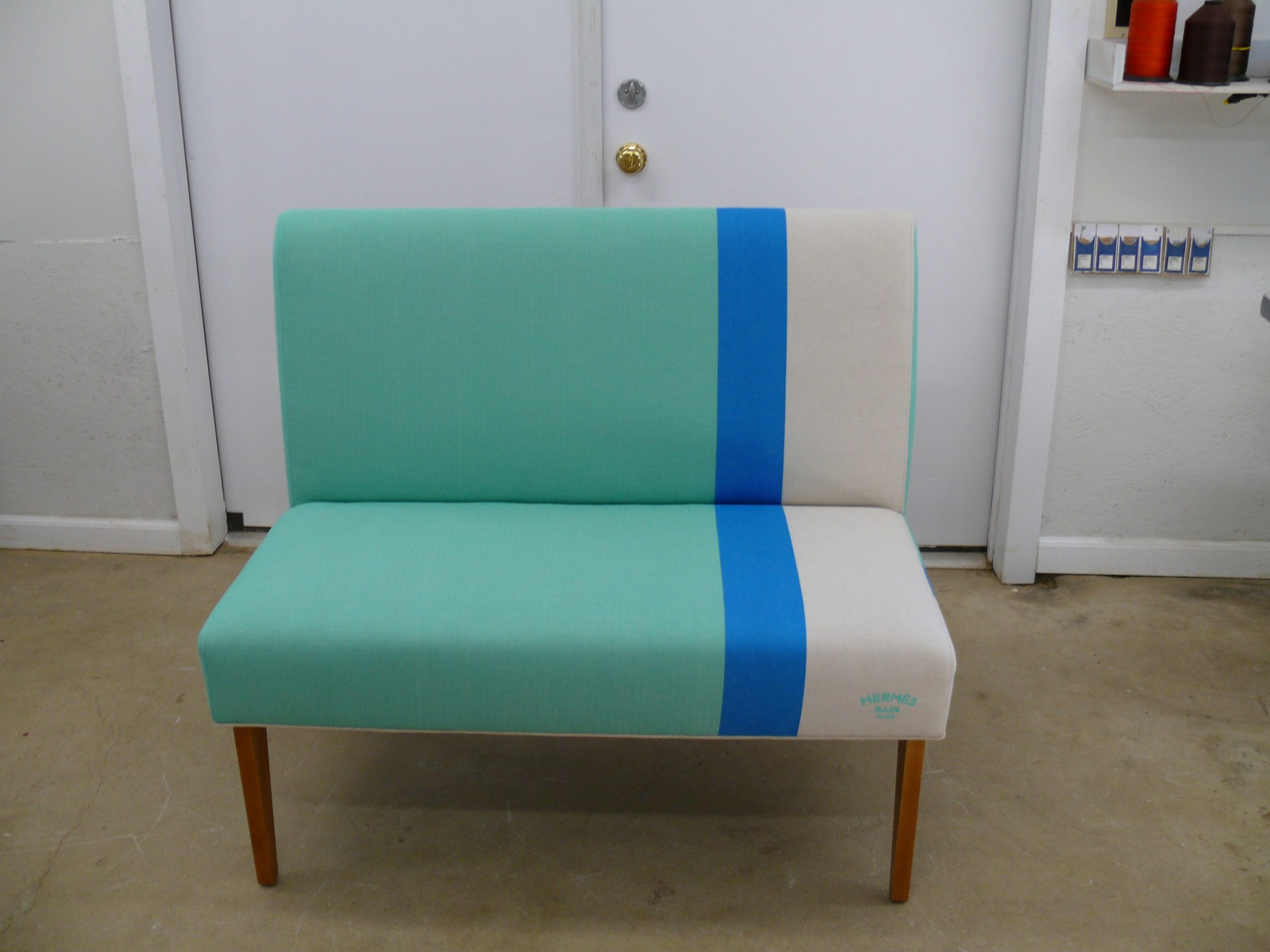 Custom upholstered bench