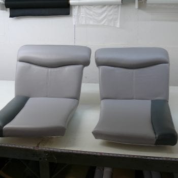 Gray Boat Seats Leather Upholstery