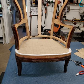 Antique Chair before being reupholstered