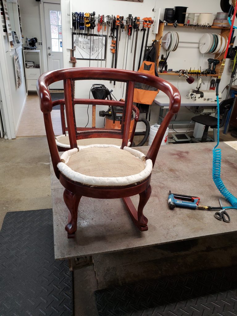 Antique chair ready to be upholstered
