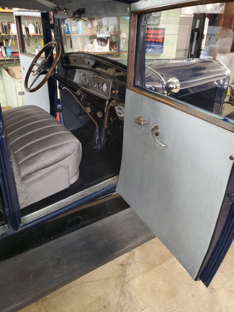 Blue Buick 1930 Front Passenger Door Upholstered Seats