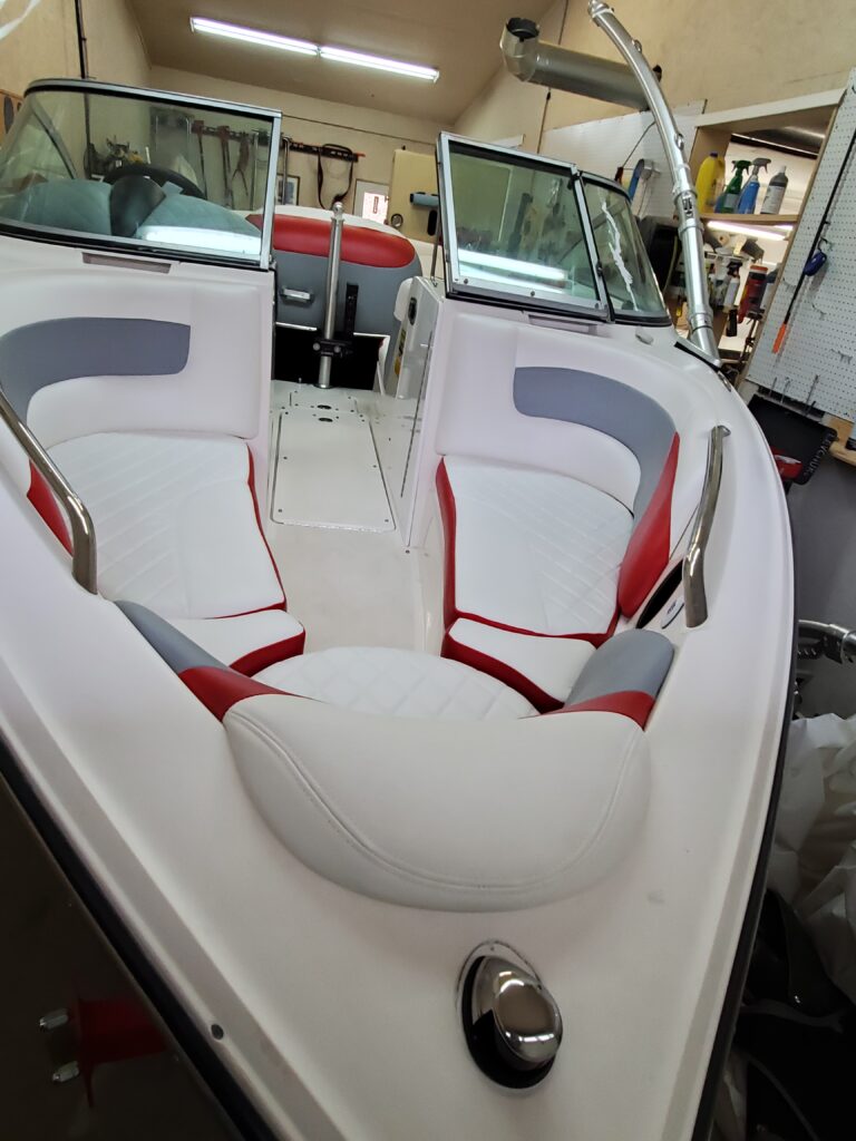 Boat White Upholstered Front Seats