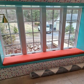 Custom Red Window Cushion