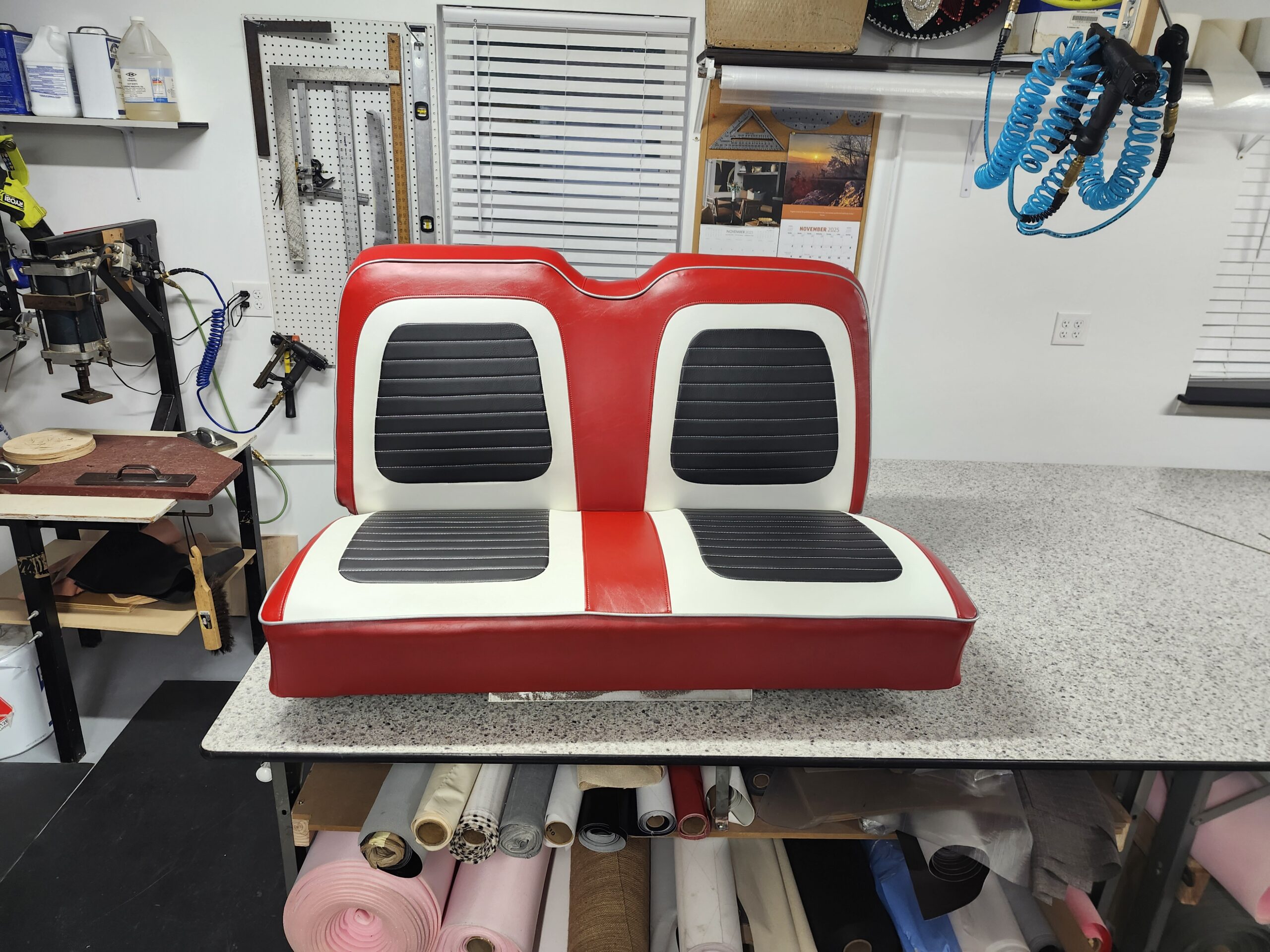 Classic car seat upholstery in progress — Alex Upholstery Shop Pennsylvania