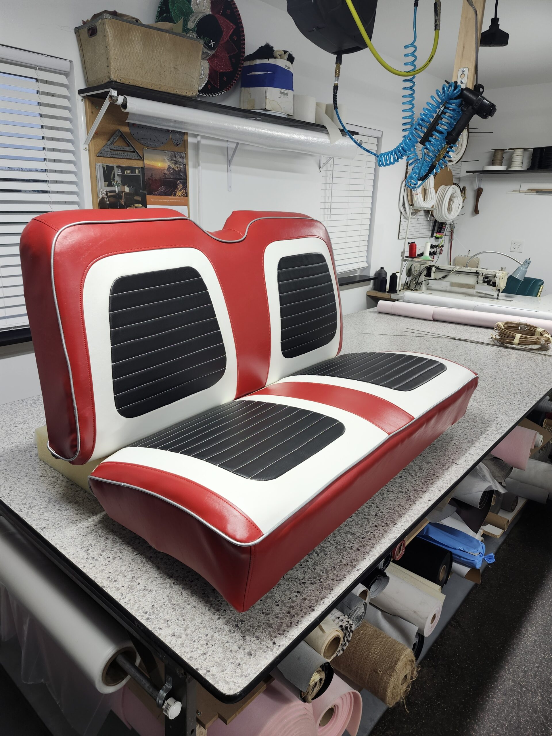 Period-correct vinyl pleat pattern — 1959 Ford Fairlane restoration