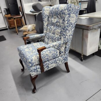 Ethan Allen wingback chair upholstery New Jersey antique wingback chair restoration NJ