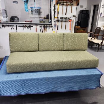 Antique Sofa Cushion Replacement Frederick MD | Mission Style Settee Upholstery 1 Mission style sofa upholstery Maryland Arts and Crafts settee cushions Frederick MD antique furniture cushion replacement MD